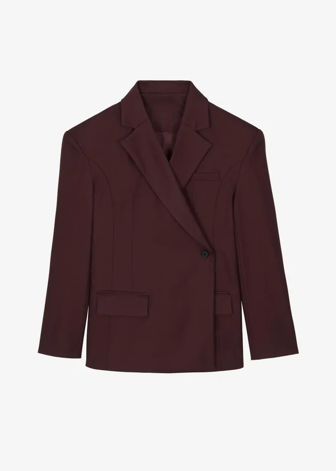 Women Durham Crossover Blazer 8211 Burgundy The Frankie Shop Outerwear