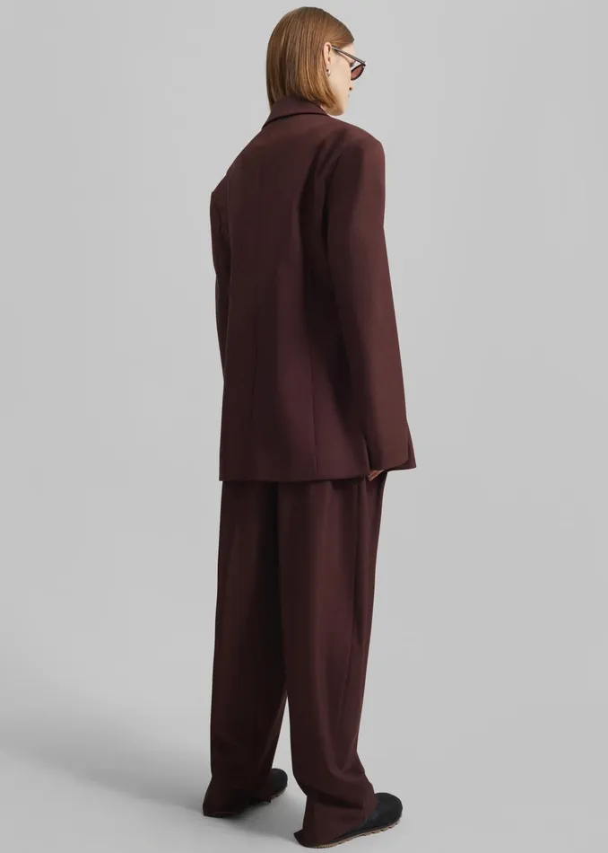 Women Durham Pleated Trousers 8211 Burgundy The Frankie Shop Bottoms