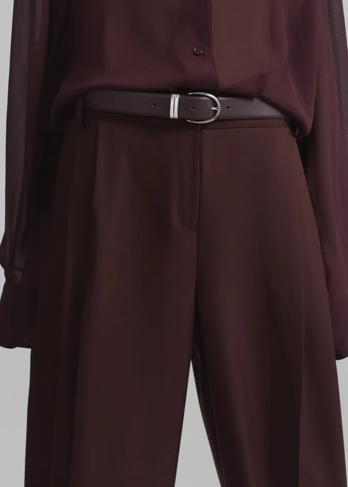 Women Durham Pleated Trousers 8211 Burgundy The Frankie Shop Bottoms