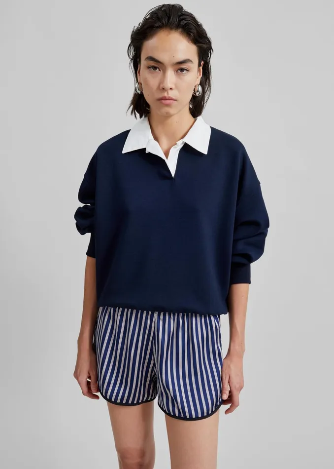 Women Edwin Boxy Sweatshirt 8211 Navy The Frankie Shop Tops