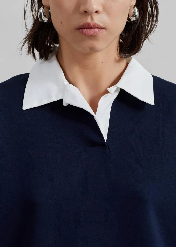 Women Edwin Boxy Sweatshirt 8211 Navy The Frankie Shop Tops