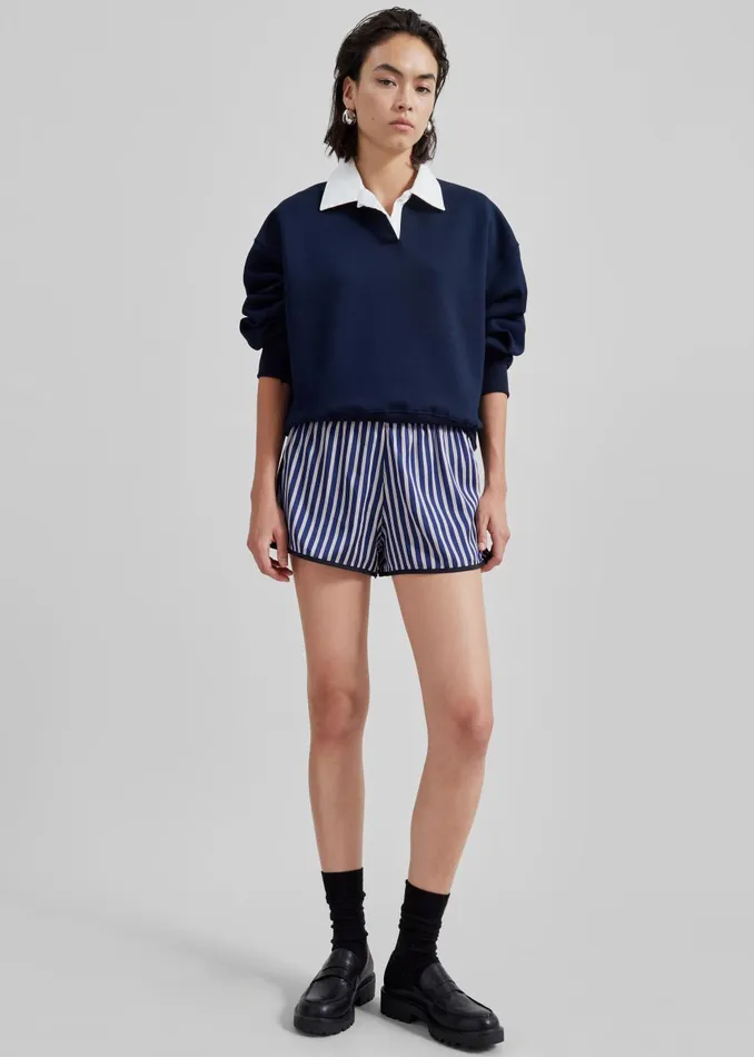 Women Edwin Boxy Sweatshirt 8211 Navy The Frankie Shop Tops