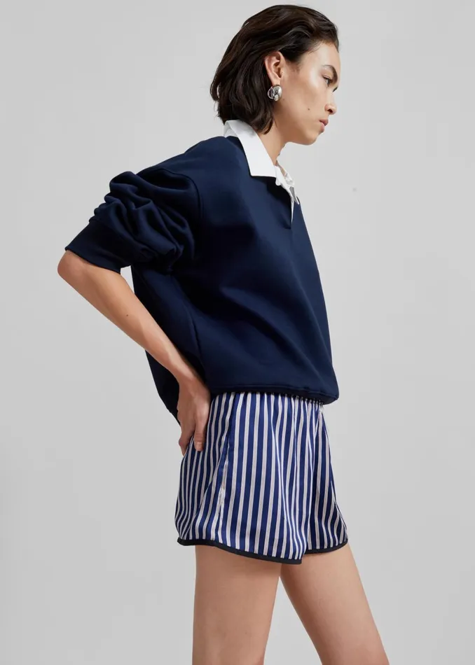 Women Edwin Boxy Sweatshirt 8211 Navy The Frankie Shop Tops