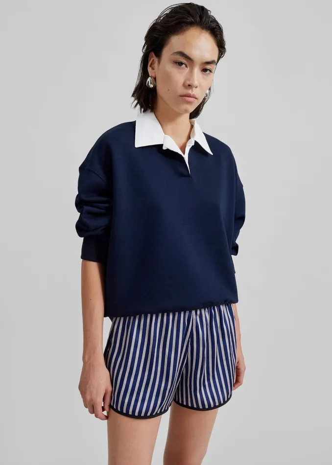 Women Edwin Boxy Sweatshirt 8211 Navy The Frankie Shop Tops