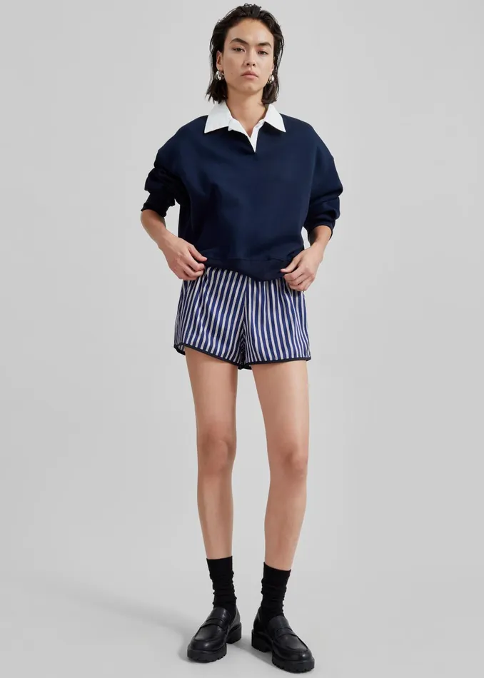 Women Edwin Boxy Sweatshirt 8211 Navy The Frankie Shop Tops