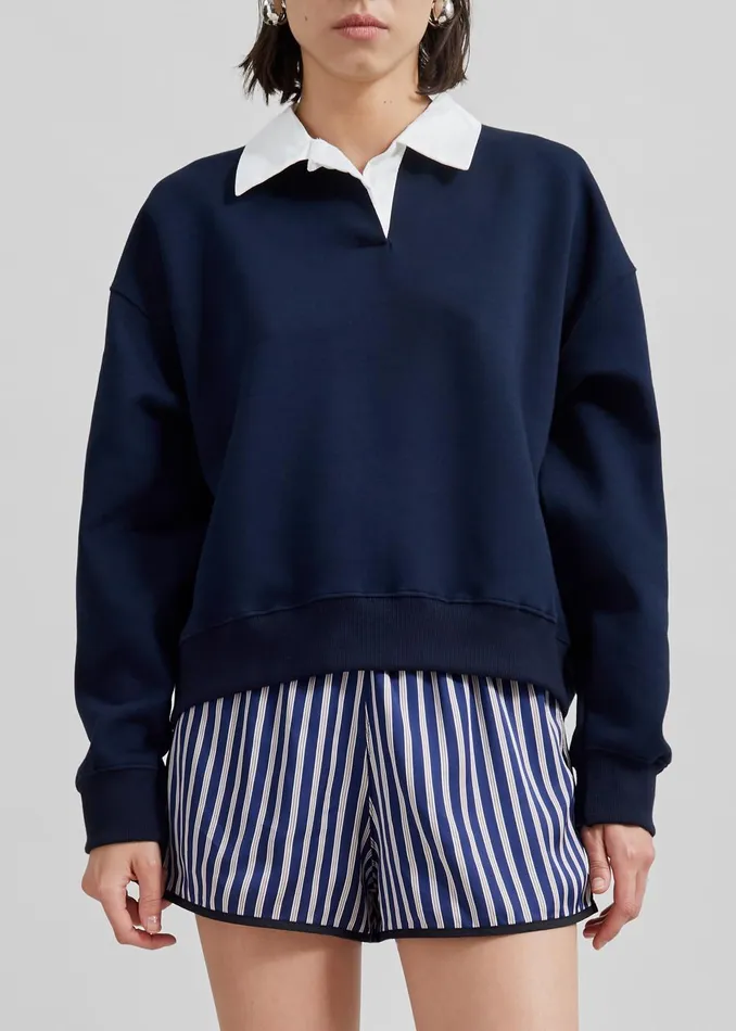 Women Edwin Boxy Sweatshirt 8211 Navy The Frankie Shop Tops