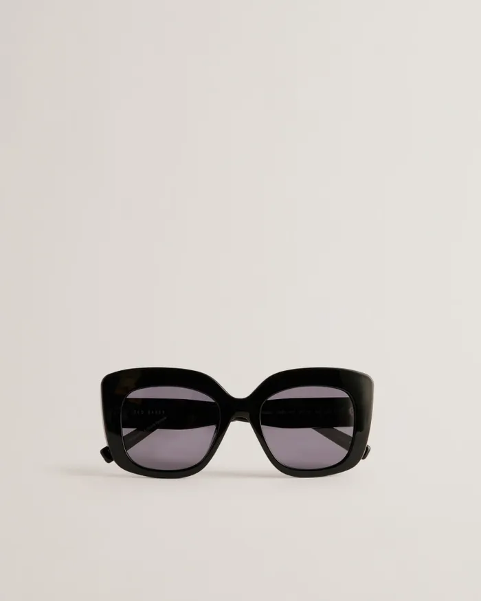 Women ERIIKKA 8211 Oversized Square Floral Detail Sunglasses Black Ted Baker Sunglasses