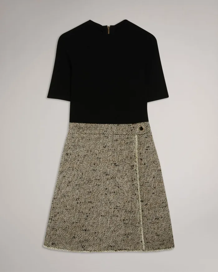 Women FELIOD 8211 Mini Herringbone Knit Dress Natural Ted Baker Dresses