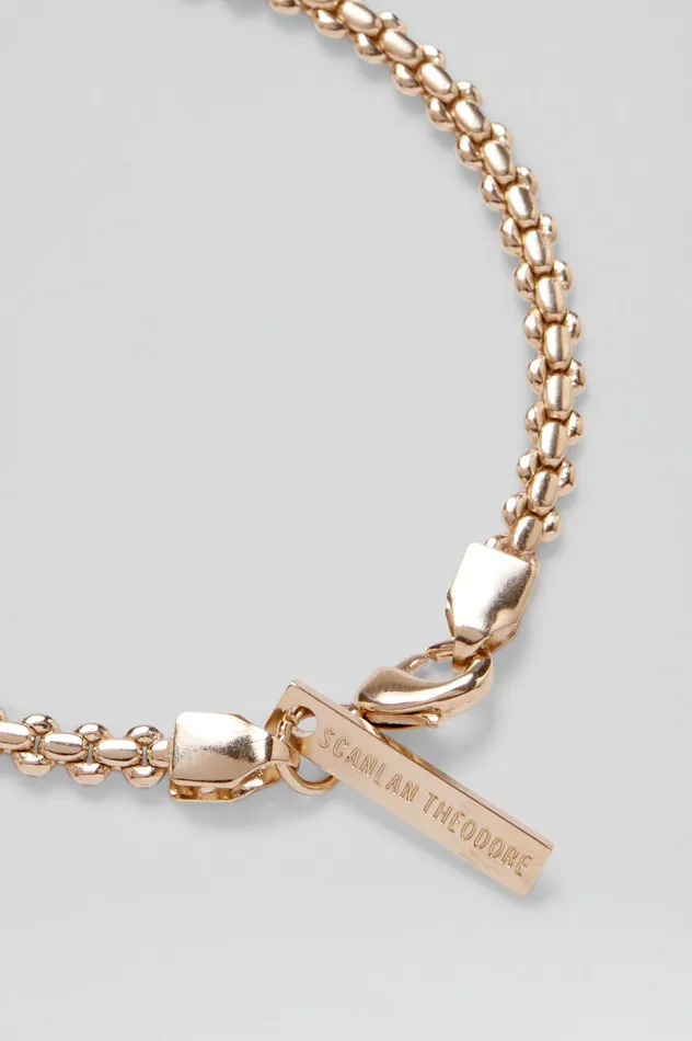 Women FLAT BOX CHAIN BRACELET LIGHTGOLD Jewelry Scanlan Theodore Women FLAT BOX CHAIN BRACELET LIGHTGOLD Jewelry Scanlan Theodore