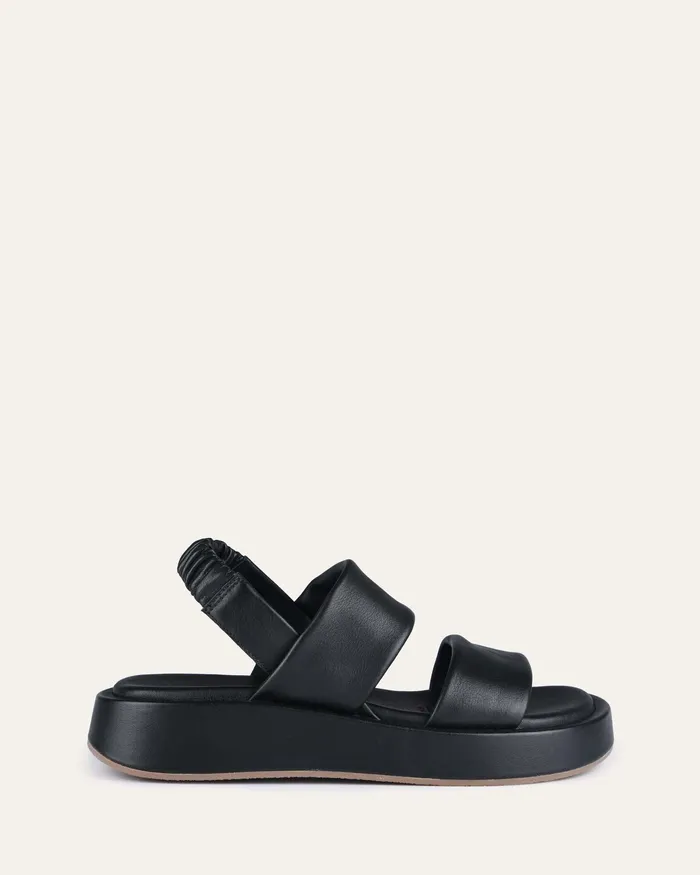 Women FLAT SANDALS jomercer Dana flat sandals black leather