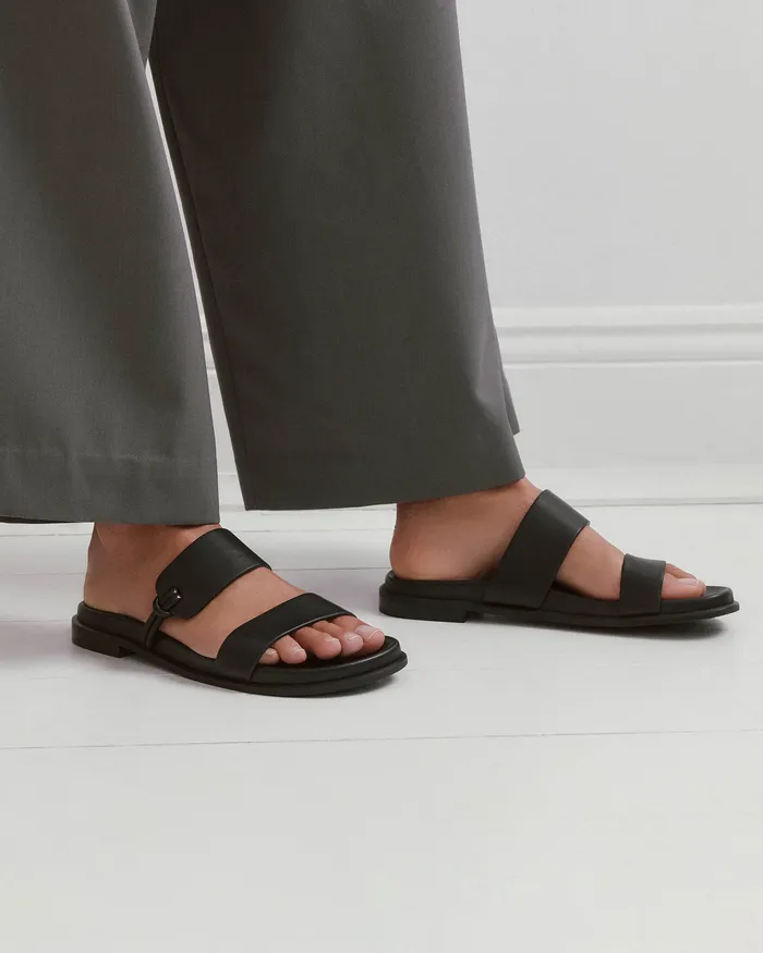 Women FLAT SANDALS jomercer Hayes flat sandals black leather