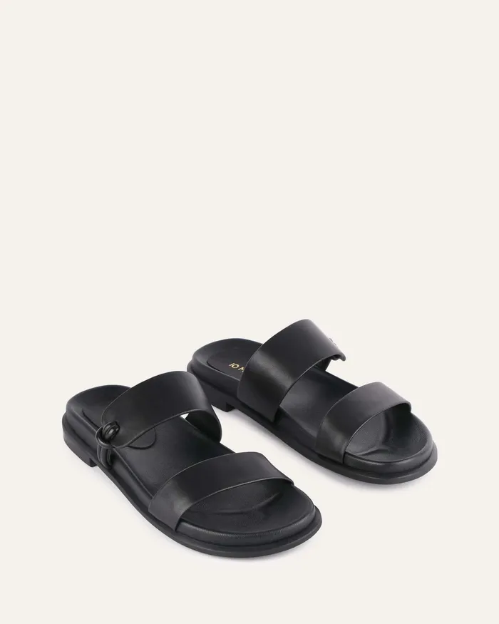 Women FLAT SANDALS jomercer Hayes flat sandals black leather