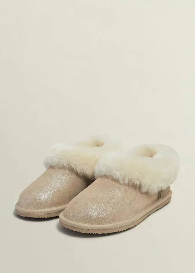 Women Flats Hobbs Zora Slippers Pale Gold