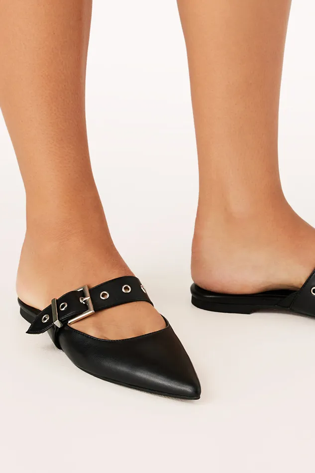 Women Flats petalandpup Halsey Slides 8211 Black Black