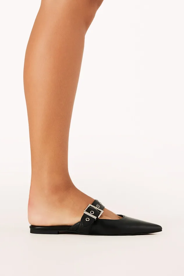 Women Flats petalandpup Halsey Slides 8211 Black Black