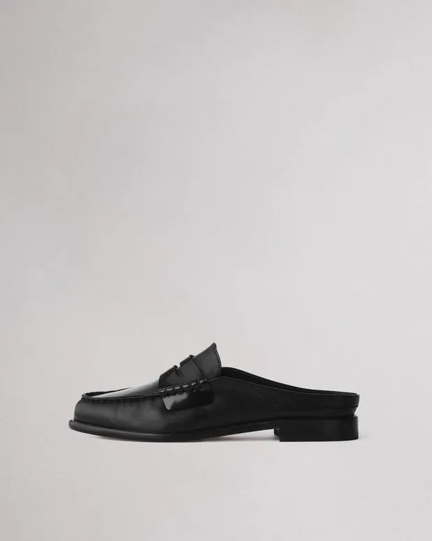 Women Flats Rag and Bone Carter Leather Mule Black