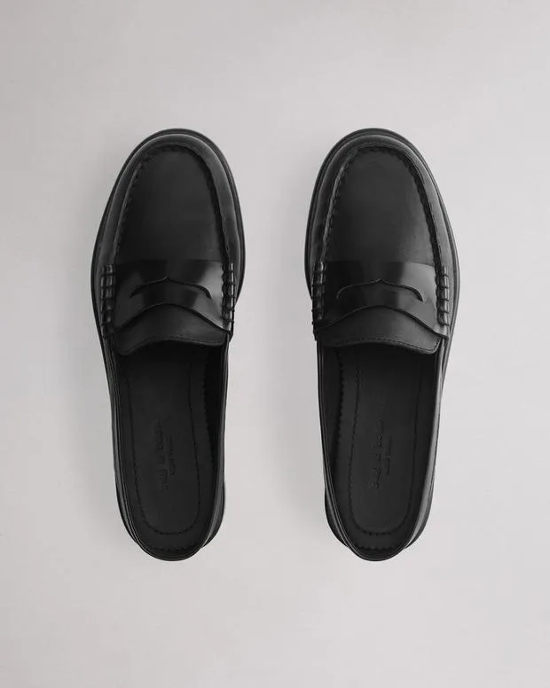 Women Flats Rag and Bone Carter Leather Mule Black