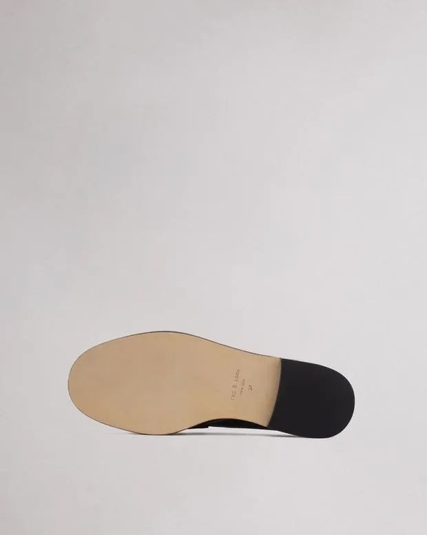 Women Flats Rag and Bone Carter Leather Mule Black
