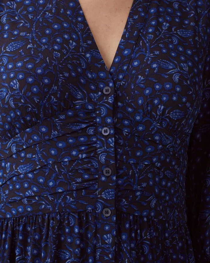 Women Fluid Maxi Dress Batik Navy Comptoir Des Cotonniers Dresses and Jumpsuits Women Fluid Maxi Dress Batik Navy Comptoir Des Cotonniers Dresses and Jumpsuits