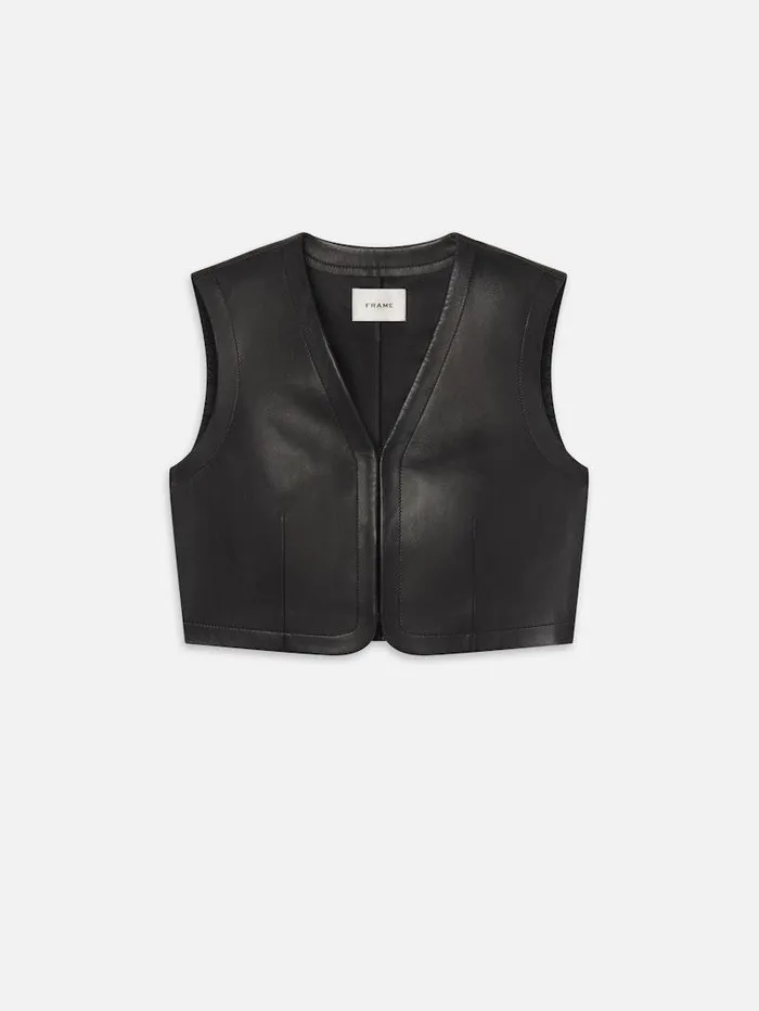 Women FRAME Leather and Suede The Leather Vest