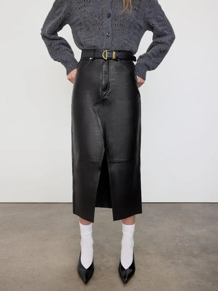 Women FRAME Skirts and Shorts The Leather Midaxi Skirt Women FRAME Skirts and Shorts The Leather Midaxi Skirt