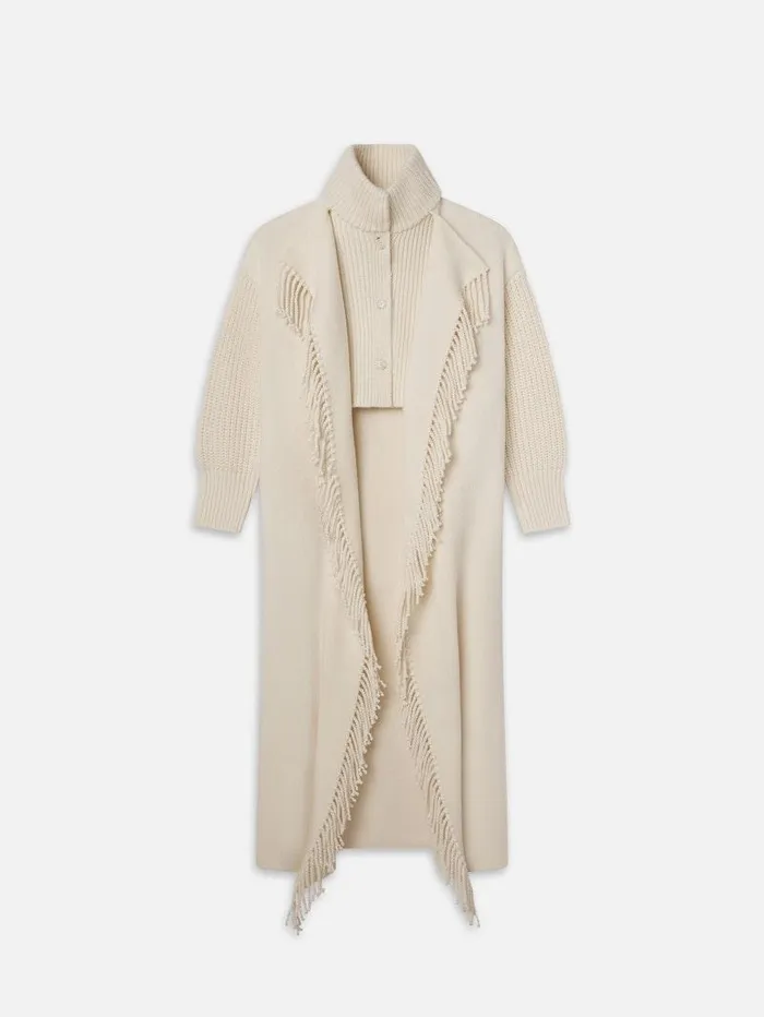 Women FRAME The Alpine Edit Jacquard Fringe Coat