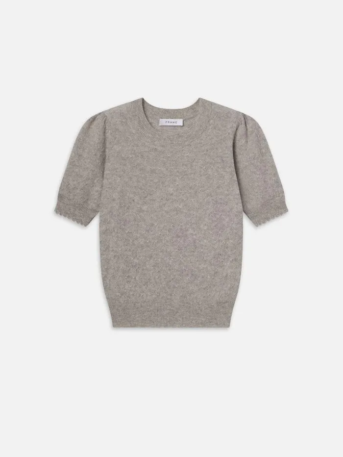 Women FRAME The Resort Edit Pointelle Puff Sleeve Sweater