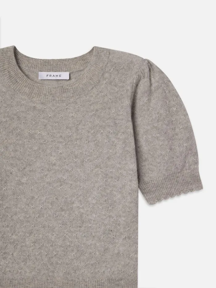 Women FRAME The Resort Edit Pointelle Puff Sleeve Sweater
