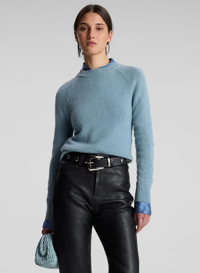 Women Frankie Wool Cashmere Crew Neck Sweater Zenith Blue ALC Knitwear