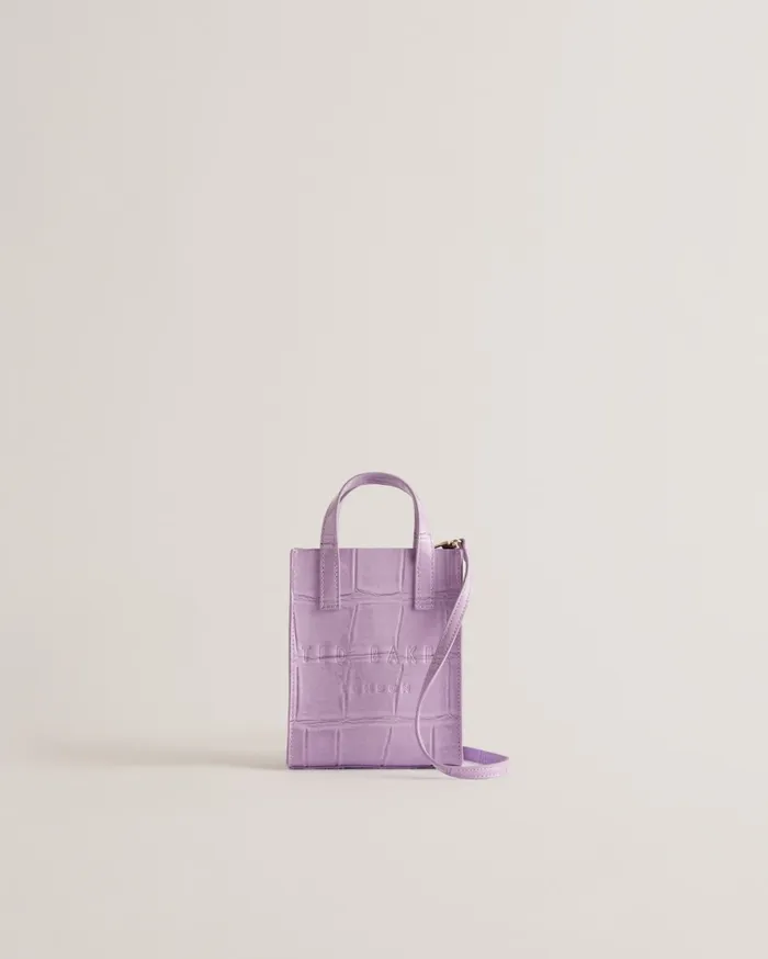 Women GATOCON 8211 Mini Croc Detail Icon Bag Lilac Ted Baker Crossbody Bags Women GATOCON 8211 Mini Croc Detail Icon Bag Lilac Ted Baker Crossbody Bags