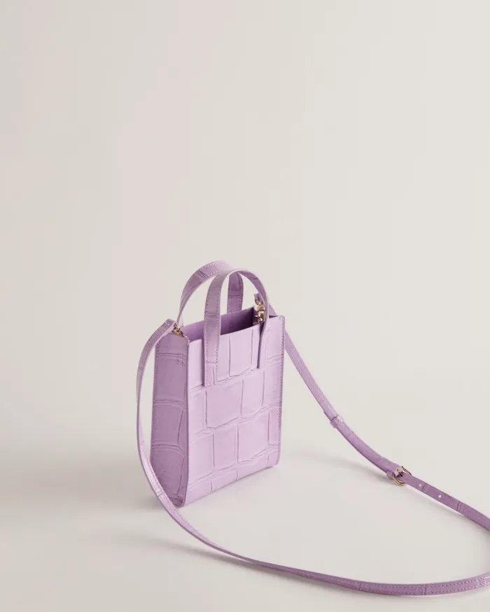 Women GATOCON 8211 Mini Croc Detail Icon Bag Lilac Ted Baker Crossbody Bags Women GATOCON 8211 Mini Croc Detail Icon Bag Lilac Ted Baker Crossbody Bags