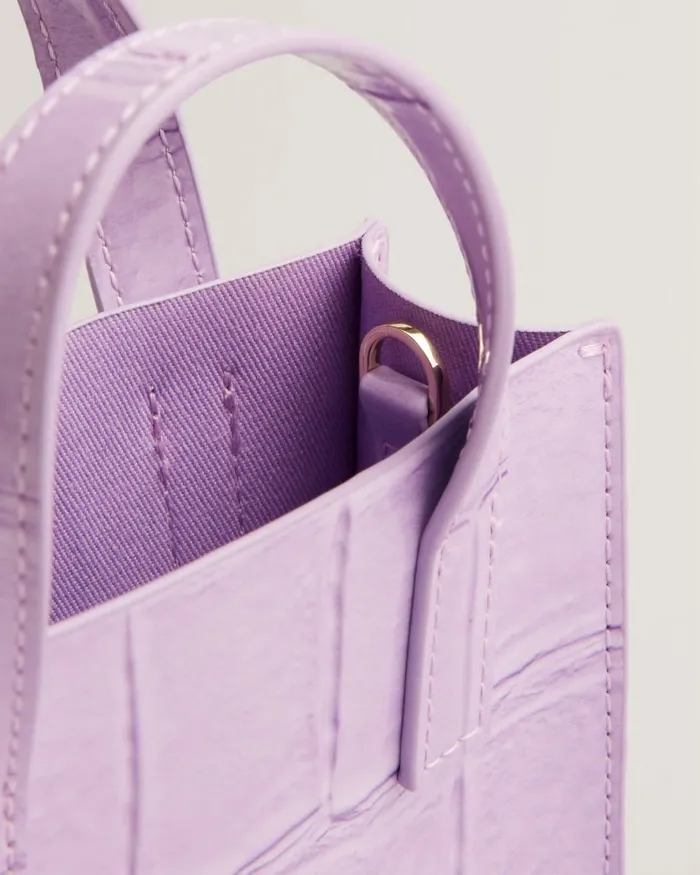 Women GATOCON 8211 Mini Croc Detail Icon Bag Lilac Ted Baker Crossbody Bags Women GATOCON 8211 Mini Croc Detail Icon Bag Lilac Ted Baker Crossbody Bags