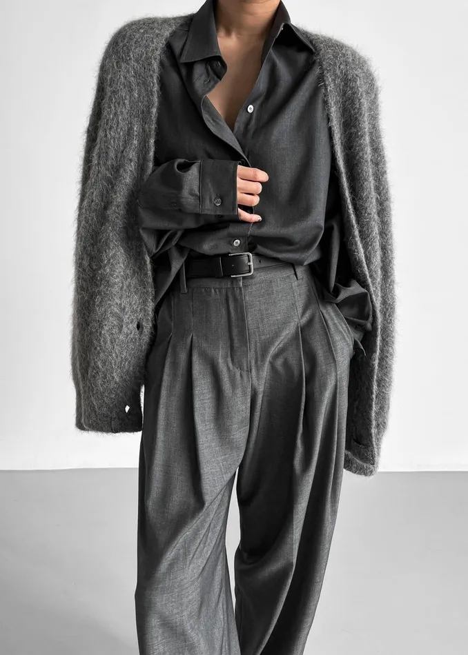 Women Gelso Shirt 8211 Dark Grey Melange The Frankie Shop Tops