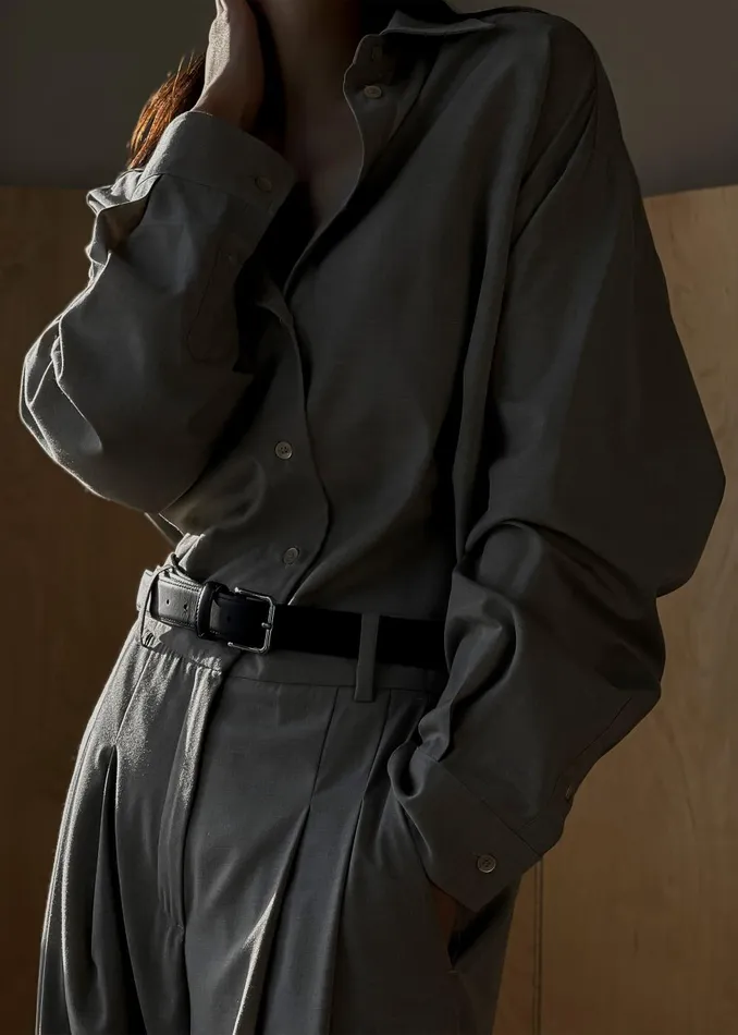 Women Gelso Shirt 8211 Dark Grey Melange The Frankie Shop Tops