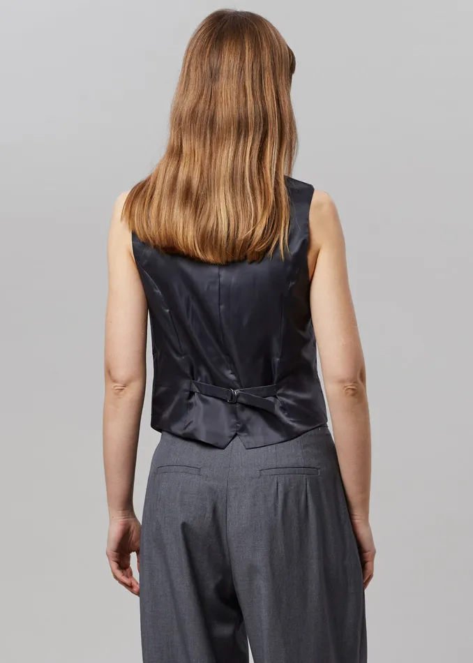 Women Gelso Waistcoat 8211 Dark Grey Melange The Frankie Shop Outerwear