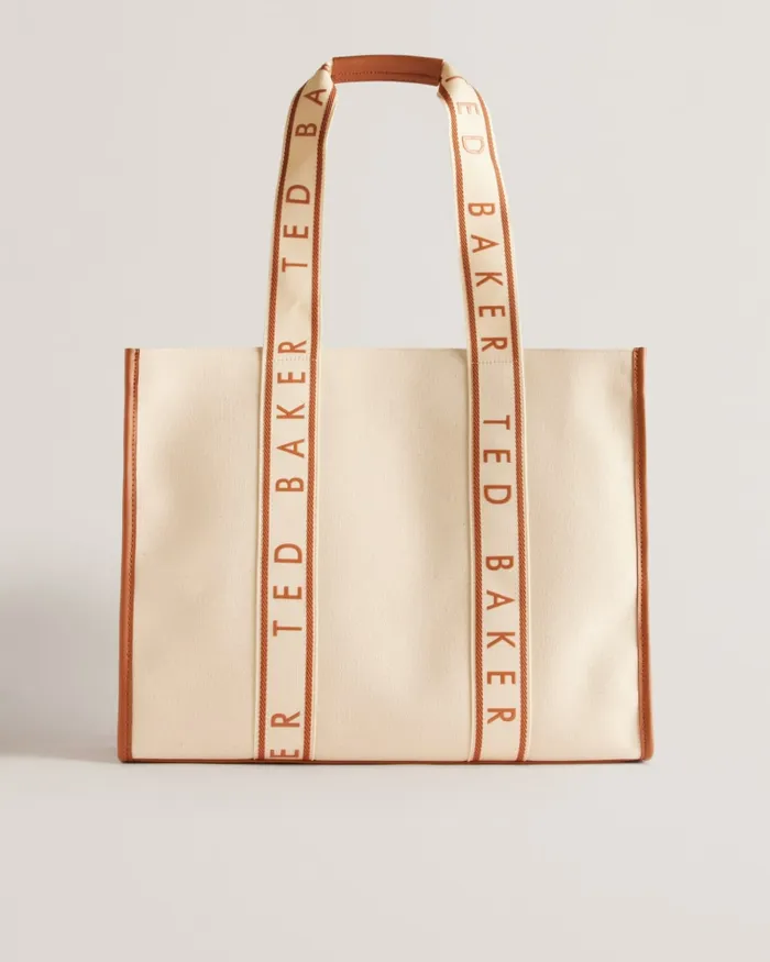 Women GEORJEY 8211 Branded Webbing Canvas Tote Bag Natural Ted Baker Tote Bags Women GEORJEY 8211 Branded Webbing Canvas Tote Bag Natural Ted Baker Tote Bags