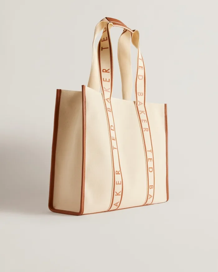 Women GEORJEY 8211 Branded Webbing Canvas Tote Bag Natural Ted Baker Tote Bags Women GEORJEY 8211 Branded Webbing Canvas Tote Bag Natural Ted Baker Tote Bags