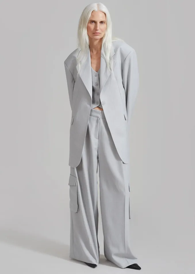 Women Gladys Blazer 8211 Grey The Frankie Shop Outerwear