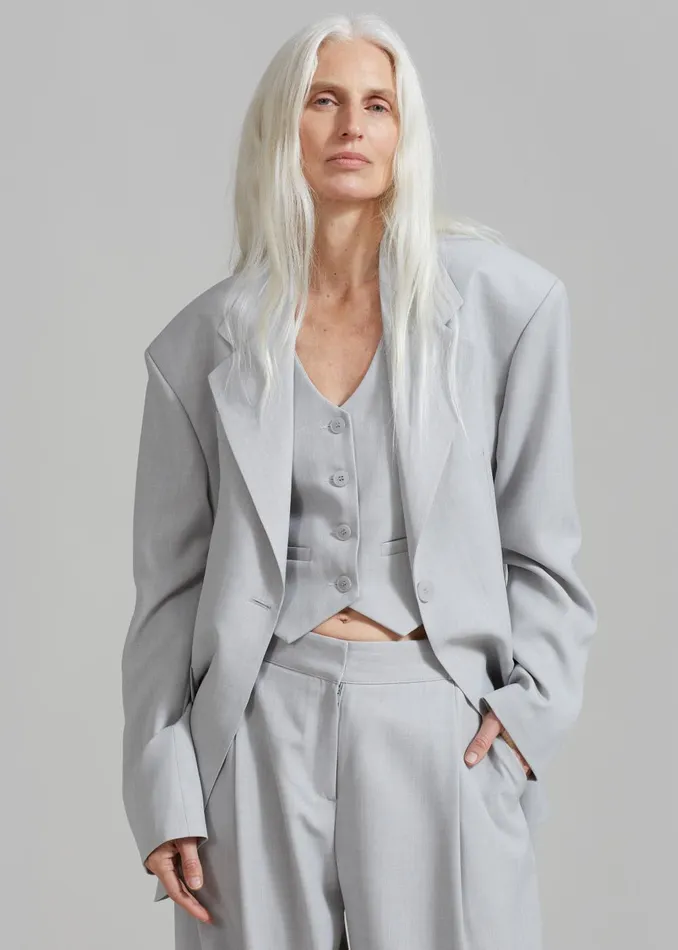 Women Gladys Blazer 8211 Grey The Frankie Shop Outerwear