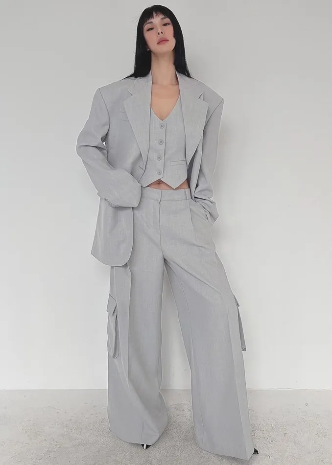 Women Gladys Blazer 8211 Grey The Frankie Shop Outerwear