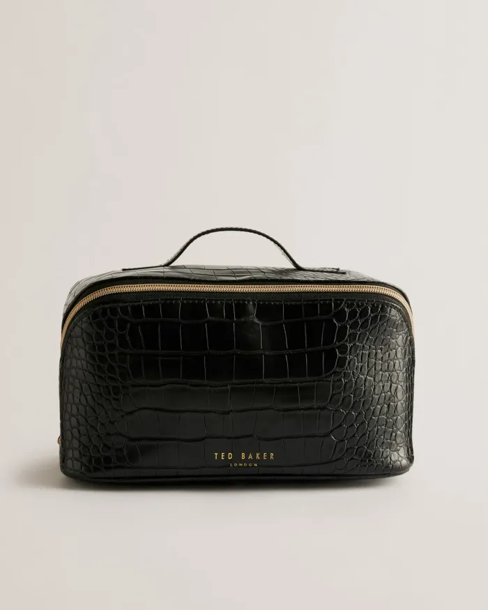 Women HAANAS 8211 Large Gloss Croc Effect Washbag Black Ted Baker Wash and Makeup Bags Women HAANAS 8211 Large Gloss Croc Effect Washbag Black Ted Baker Wash and Makeup Bags