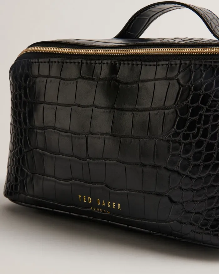 Women HAANAS 8211 Large Gloss Croc Effect Washbag Black Ted Baker Wash and Makeup Bags Women HAANAS 8211 Large Gloss Croc Effect Washbag Black Ted Baker Wash and Makeup Bags