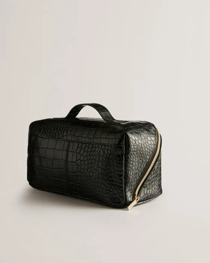 Women HAANAS 8211 Large Gloss Croc Effect Washbag Black Ted Baker Wash and Makeup Bags Women HAANAS 8211 Large Gloss Croc Effect Washbag Black Ted Baker Wash and Makeup Bags