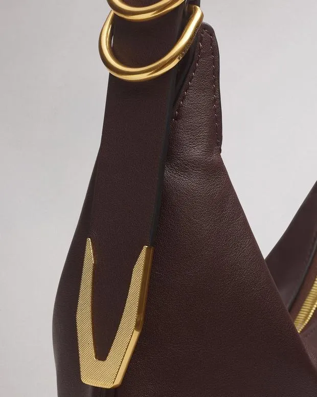Women Handbags Rag and Bone Spire Mini Leather Hobo Dark Espresso