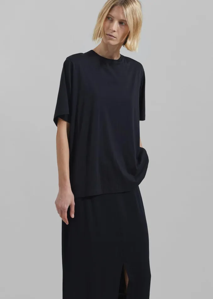 Women Harper Soft Organic TShirt 8211 Black The Frankie Shop Tops