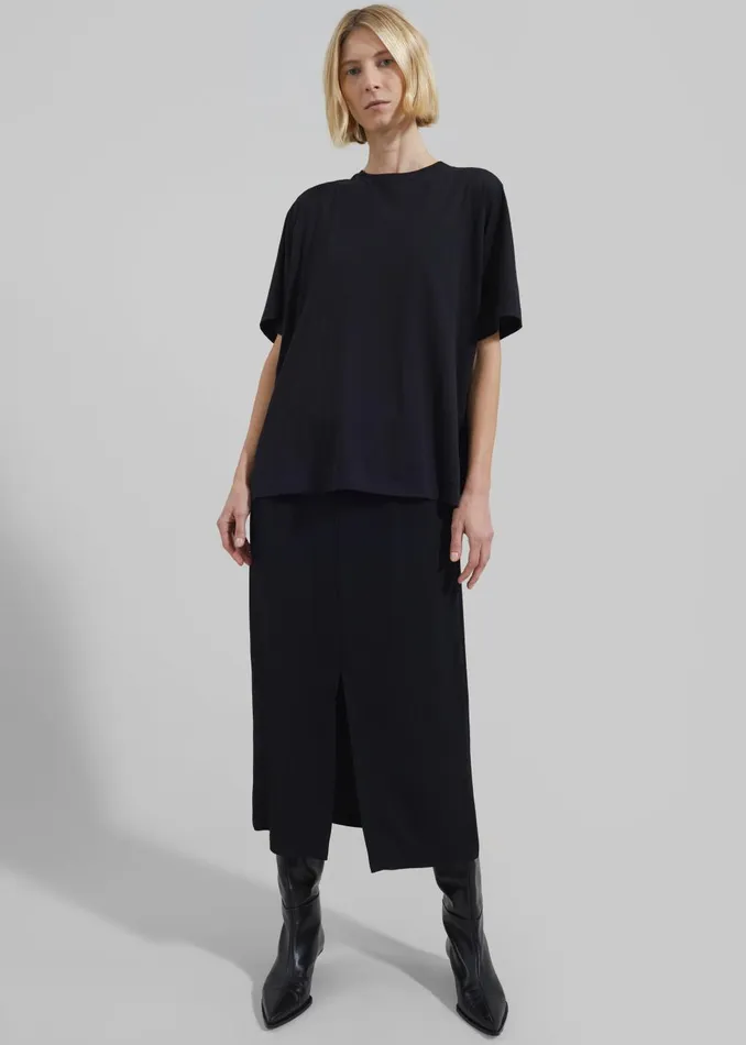Women Harper Soft Organic TShirt 8211 Black The Frankie Shop Tops