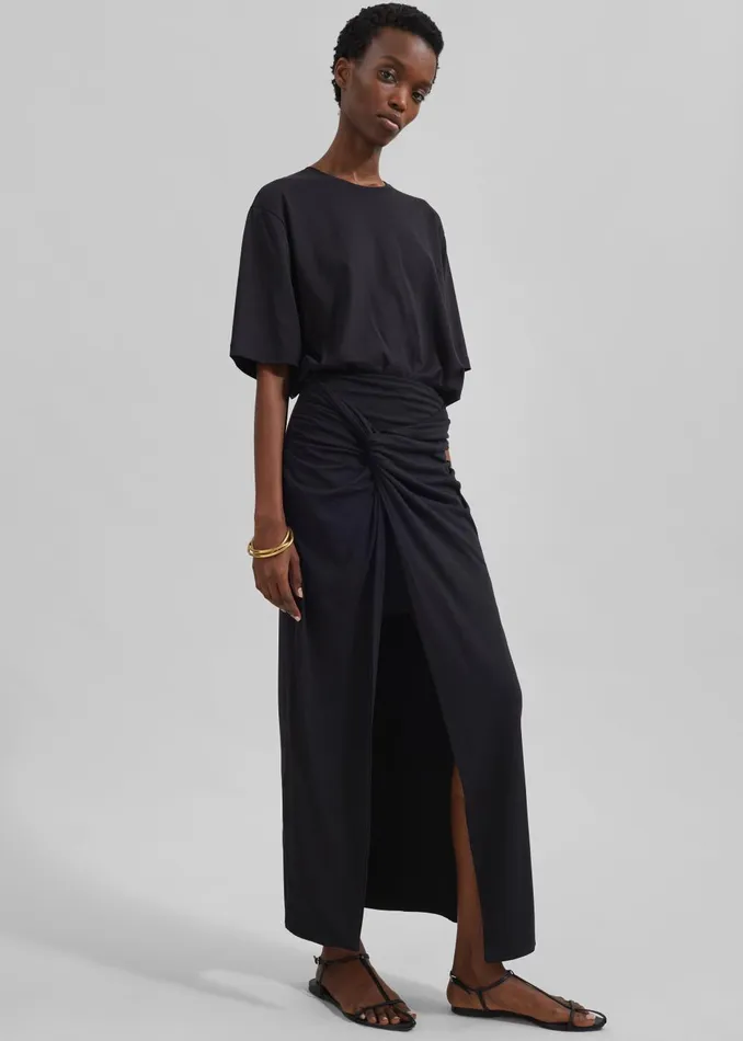 Women Harper Soft Organic TShirt 8211 Black The Frankie Shop Tops