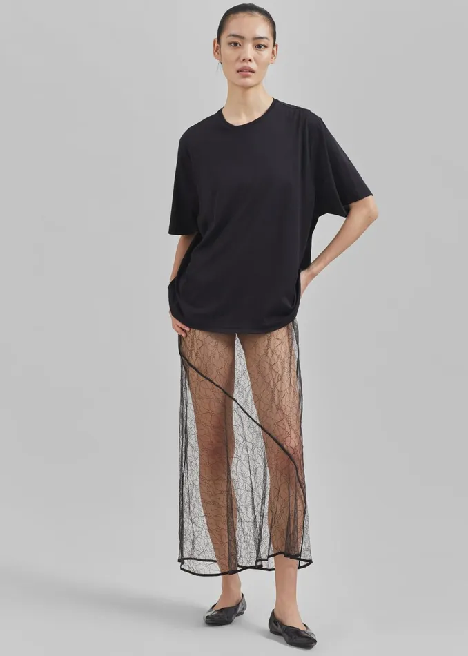 Women Harper Soft Organic TShirt 8211 Black The Frankie Shop Tops