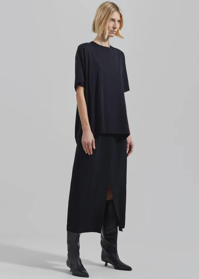 Women Harper Soft Organic TShirt 8211 Black The Frankie Shop Tops