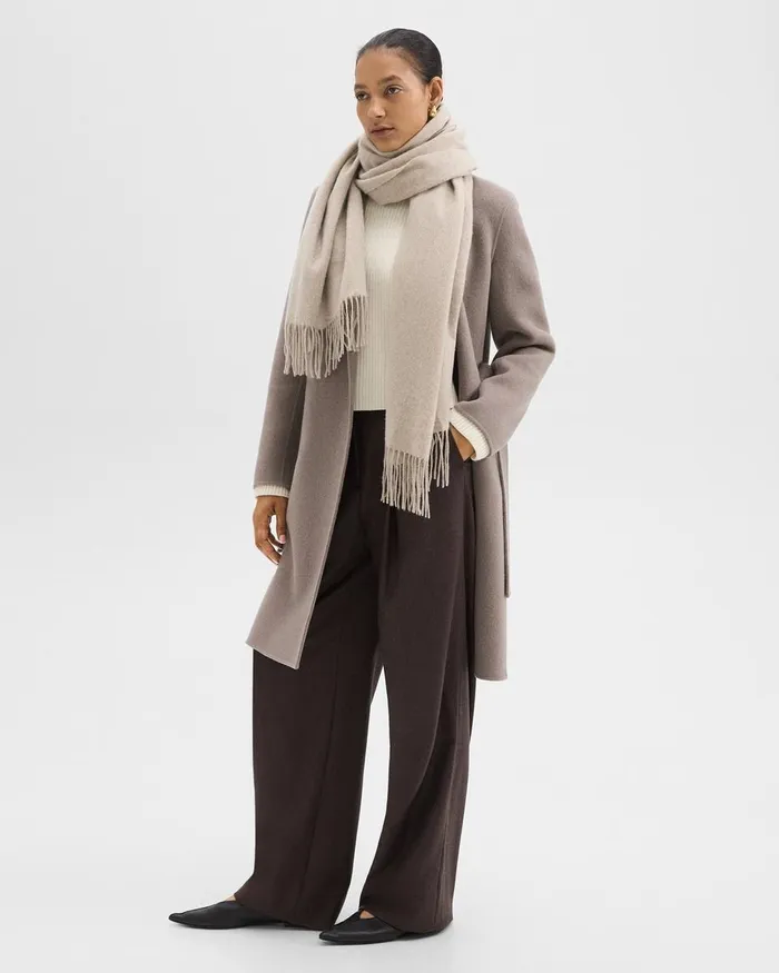 Women Hats Gloves Scarves Theory Classic Scarf In Cashmere Oat Melange